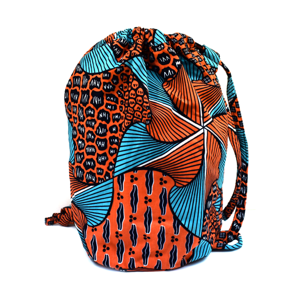 Picture of african print drawstring backpack